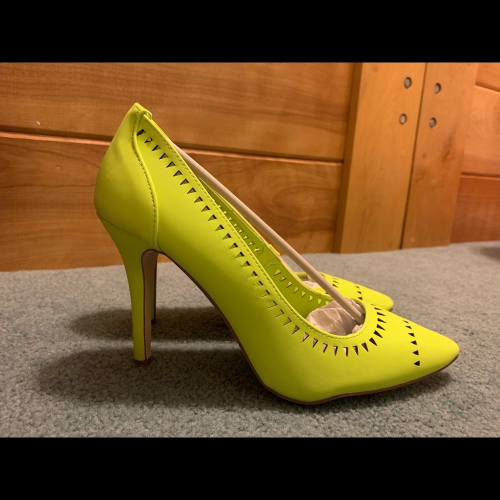 Lime green pumps